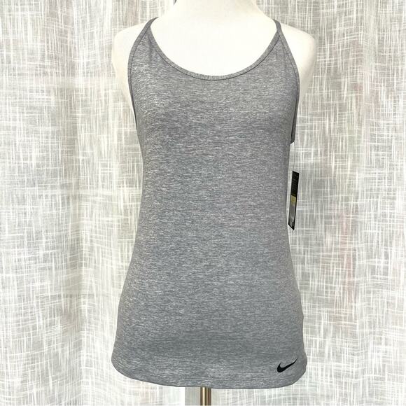 Nike Womens Dri Fit Athletic Tank Top Size S Gray Activewear Moisture Wicking - Picture 1 of 11